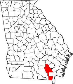 Karte von Ware County innerhalb von Georgia