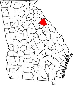 Karte von Wilkes County innerhalb von Georgia