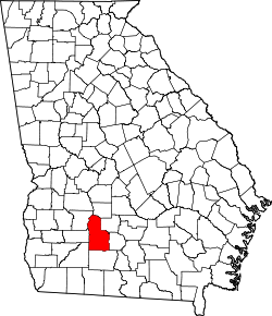 Karte von Worth County innerhalb von Georgia
