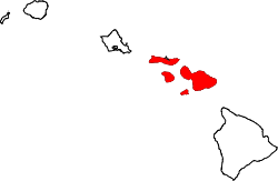 Karte von Maui County innerhalb von Hawaii