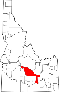 Karte von Blaine County innerhalb von Idaho