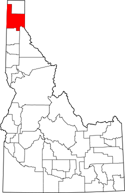Karte von Bonner County innerhalb von Idaho