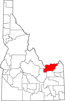 Karte von Clark County innerhalb von Idaho