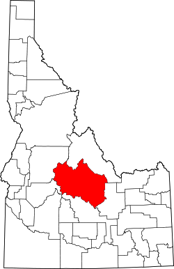 Karte von Custer County innerhalb von Idaho