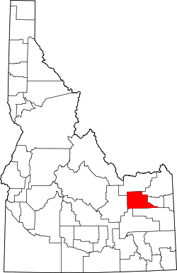 Karte von Jefferson County innerhalb von Idaho