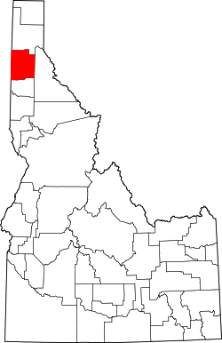 Karte von Kootenai County innerhalb von Idaho