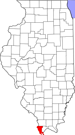 Karte von Alexander County innerhalb von Illinois