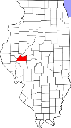 Karte von Cass County innerhalb von Illinois