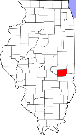 Karte von Coles County innerhalb von Illinois