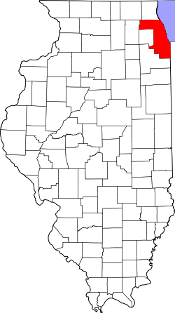 Karte von Cook County innerhalb von Illinois