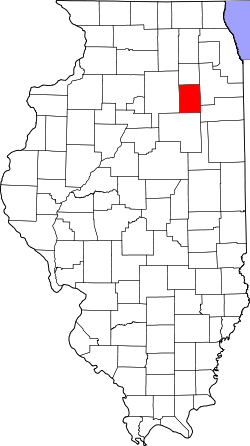 Karte von Grundy County innerhalb von Illinois