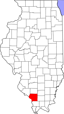 Karte von Jackson County innerhalb von Illinois