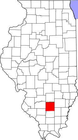 Karte von Jefferson County innerhalb von Illinois