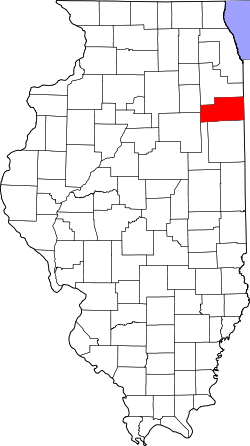 Karte von Kankakee County innerhalb von Illinois