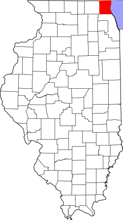 Karte von Lake County innerhalb von Illinois