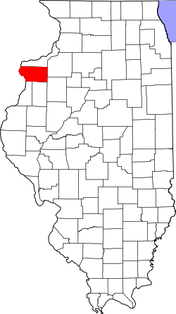 Karte von Mercer County innerhalb von Illinois