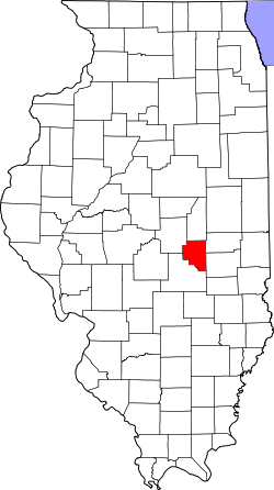Karte von Moultrie County innerhalb von Illinois