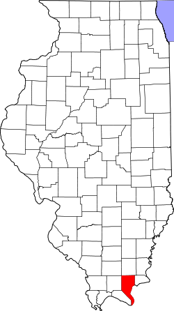 Karte von Pope County innerhalb von Illinois