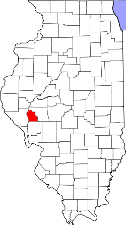 Karte von Scott County innerhalb von Illinois