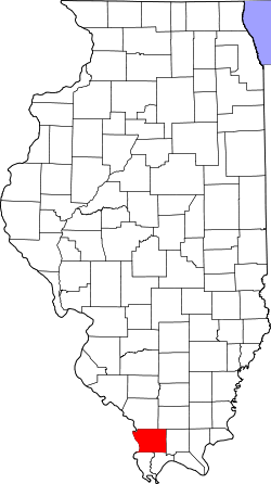 Karte von Union County innerhalb von Illinois