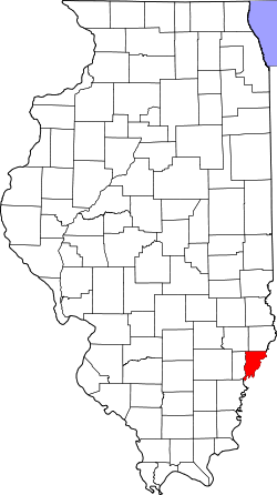 Karte von Wabash County innerhalb von Illinois