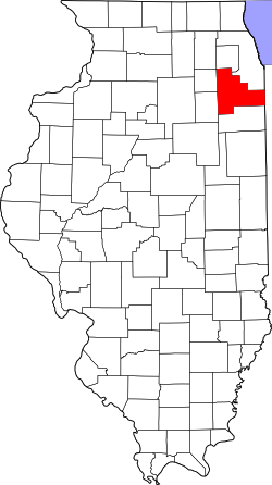 Karte von Will County innerhalb von Illinois