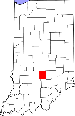 Karte von Brown County innerhalb von Indiana