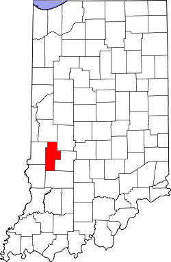 Karte von Clay County innerhalb von Indiana