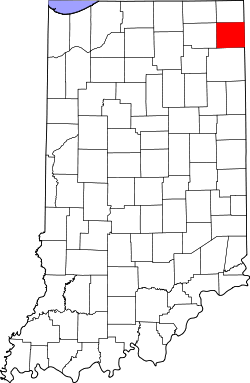 Karte von DeKalb County innerhalb von Indiana