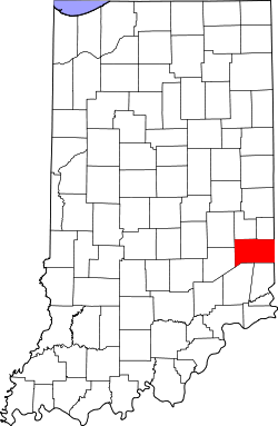 Karte von Franklin County innerhalb von Indiana