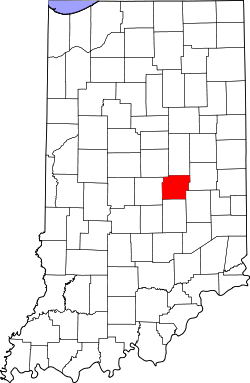 Karte von Hancock County innerhalb von Indiana