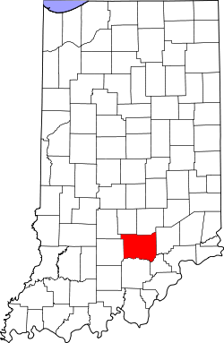 Karte von Jackson County innerhalb von Indiana