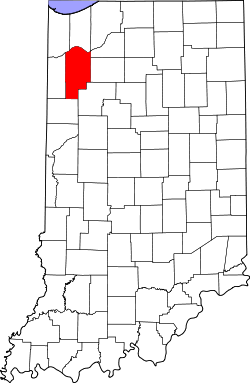Karte von Jasper County innerhalb von Indiana