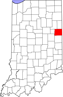 Karte von Jay County innerhalb von Indiana