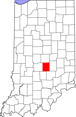 Karte von Johnson County innerhalb von Indiana