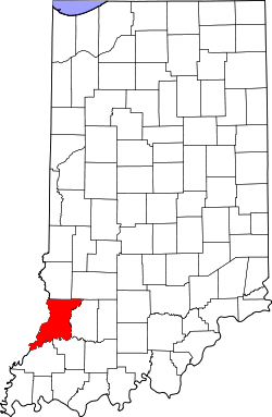 Karte von Knox County innerhalb von Indiana