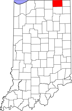 Karte von LaGrange County innerhalb von Indiana