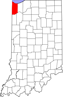Karte von Lake County innerhalb von Indiana