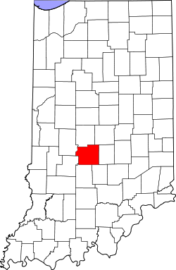 Karte von Morgan County innerhalb von Indiana