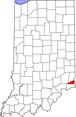 Karte von Ohio County innerhalb von Indiana
