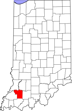 Karte von Pike County innerhalb von Indiana