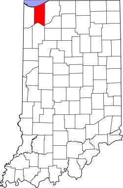 Karte von Porter County innerhalb von Indiana