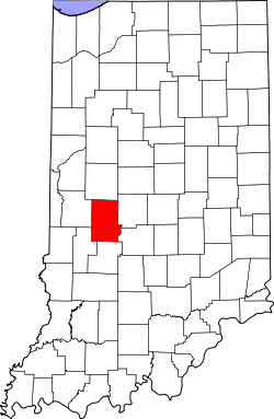 Karte von Putnam County innerhalb von Indiana
