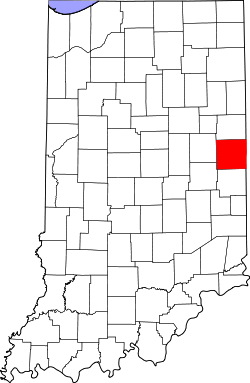Karte von Randolph County innerhalb von Indiana
