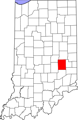 Karte von Rush County innerhalb von Indiana