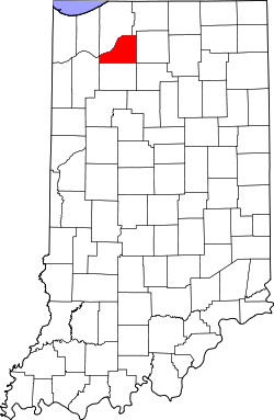 Karte von Starke County innerhalb von Indiana