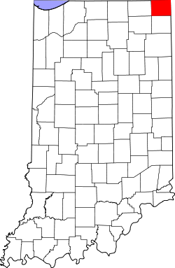 Karte von Steuben County innerhalb von Indiana