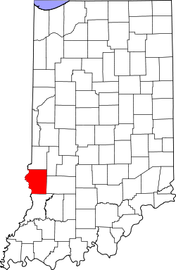 Karte von Sullivan County innerhalb von Indiana