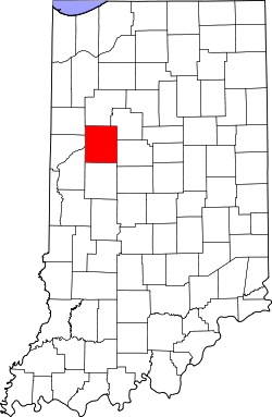 Karte von Tippecanoe County innerhalb von Indiana