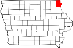 Karte von Allamakee County innerhalb von Iowa